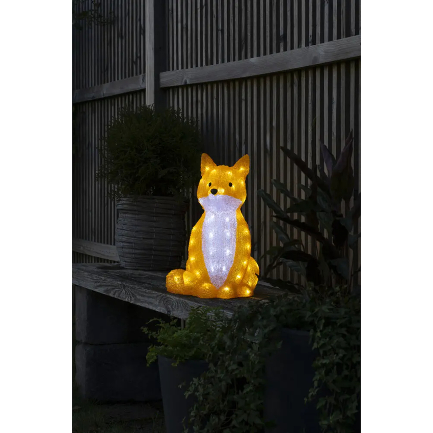 Photograph: Acrylic Sitting Fox 40cm 64 White Led IP20