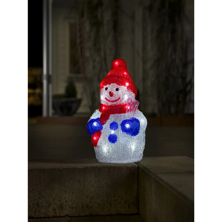Photograph: Acrylic Snowman, 30cm, 24 White Led, 6h timer,Outdoor B/O