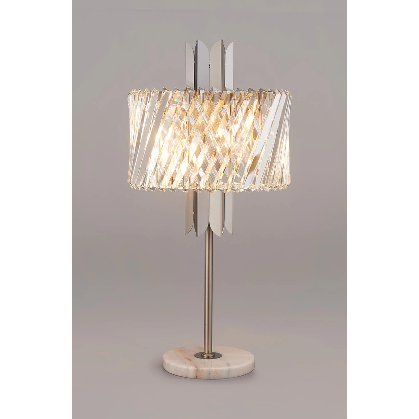 Photograph: Alol Satin Nickel/Clear 4 Light Crystal Table Lamp