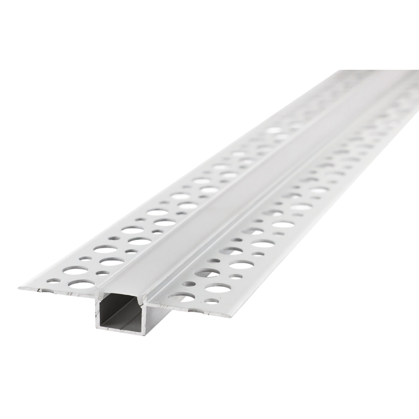 Photograph: Aluminium LED Strip Profile Narrow Plaster-In Recessed 1M With Frosted Diffuser For Max 10MM Width Strip