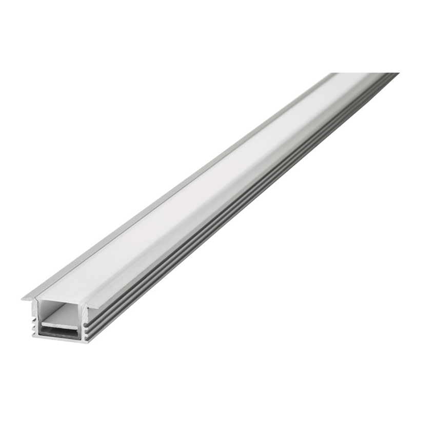Photograph: Aluminium LED Strip Profile Recessed 2M Frosted Diffuser 24.9 X 13MM For IP33 10MM Width Strip