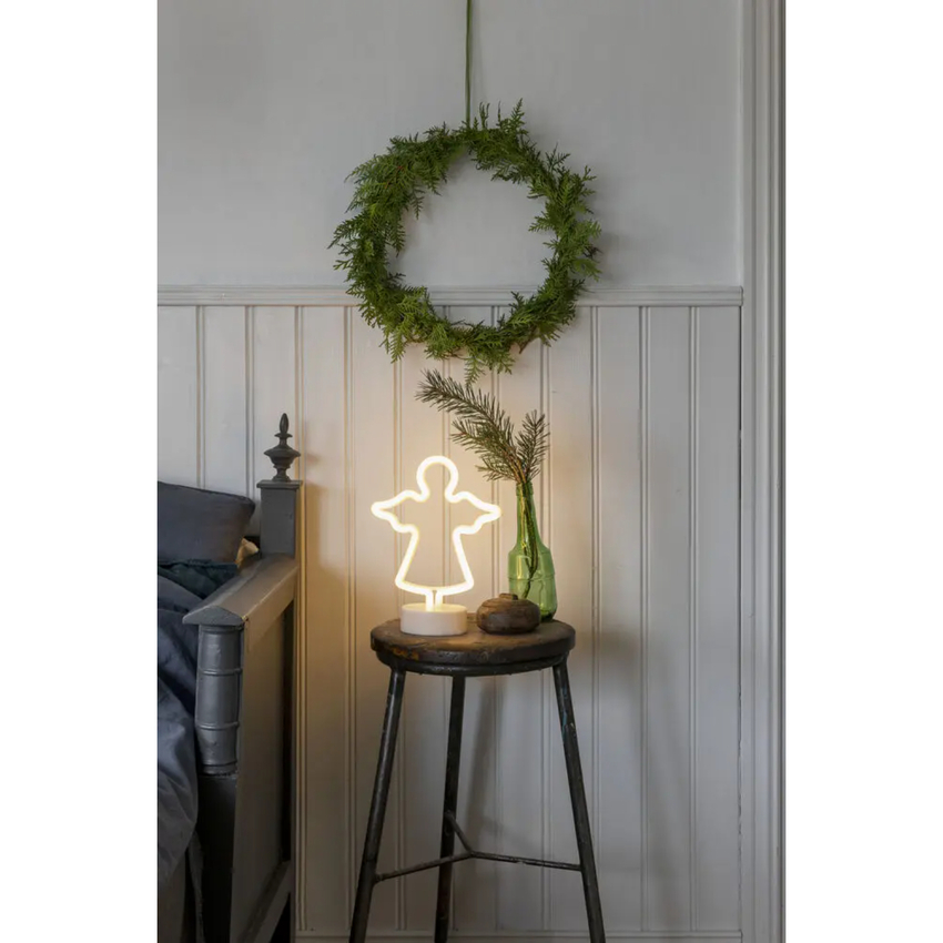 Photograph: Angel with Led Ropelight WARM WHITE 6H Timer B/O 3xAA