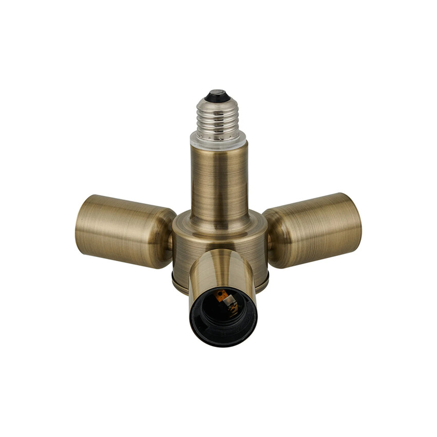 Photograph: Apito 1 to 3 E27 Converter Antique Brass Lampholders