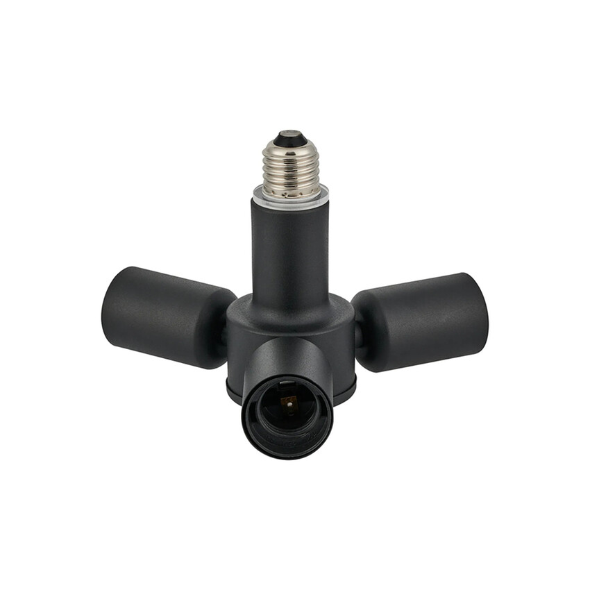 Photograph: Apito 1 to 3 E27 Converter Satin Black Lampholders
