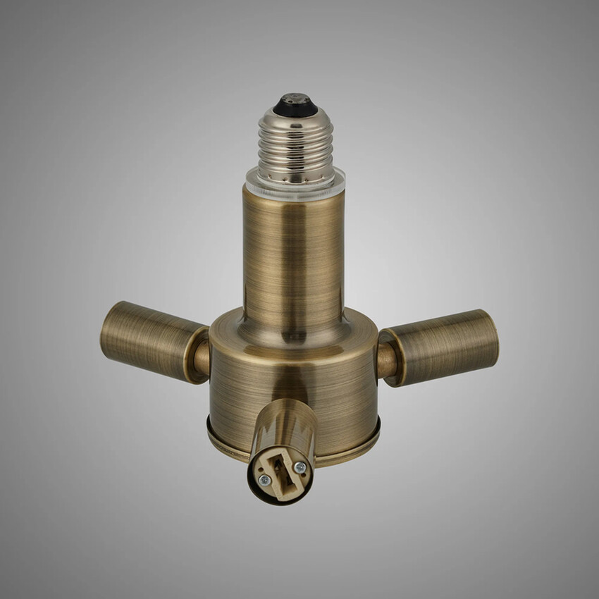 Photograph: Apito 1 to 3 E27 To G9 Converter Antique Brass Lampholders