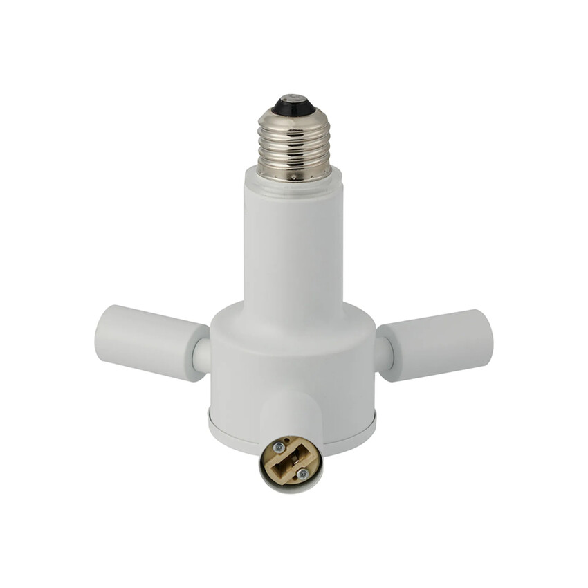 Photograph: Apito 1 to 3 E27 To G9 Converter Matt White Lampholders