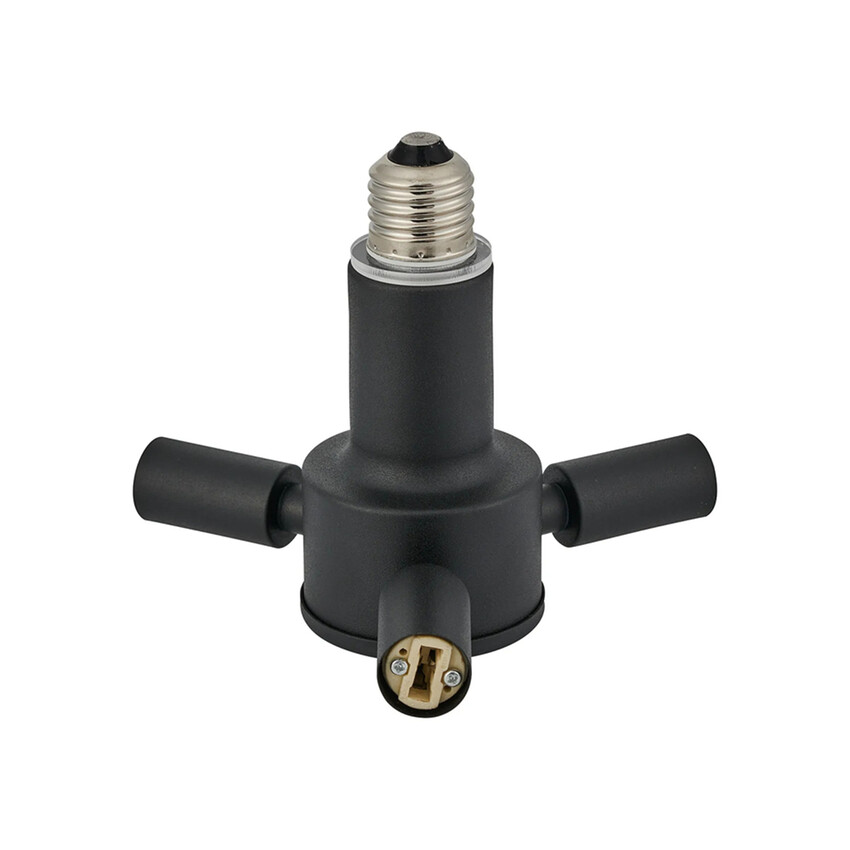 Photograph: Apito 1 to 3 E27 To G9 Converter Satin Black Lampholders