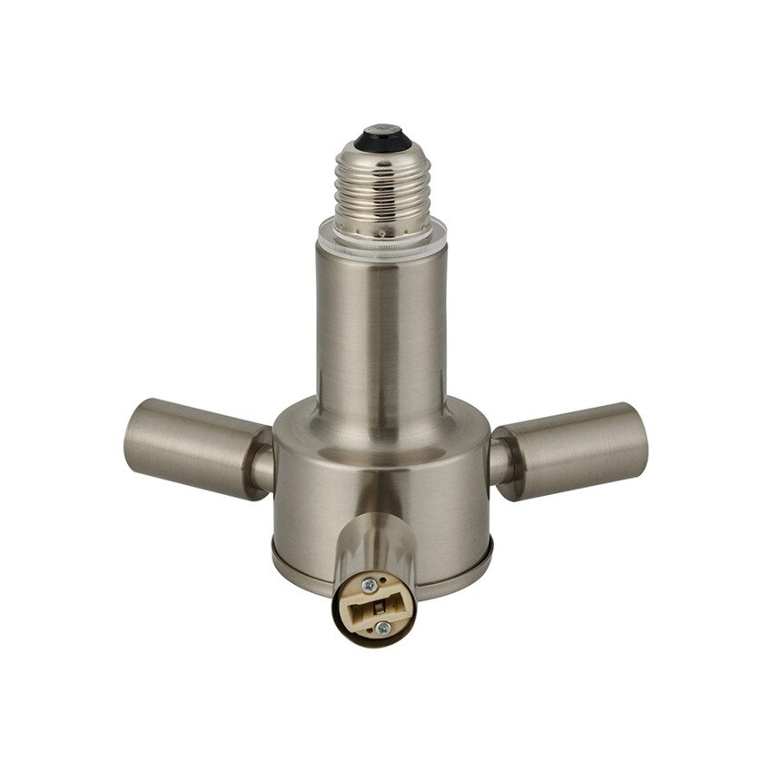 Photograph: Apito 1 to 3 E27 To G9 Converter Satin Nickel Lampholders