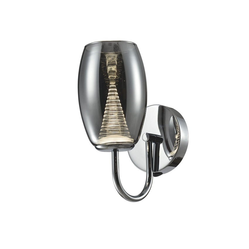 Photograph: Aria Polished Chrome Led Wall Light Complete With Smoked Glass - 4000K