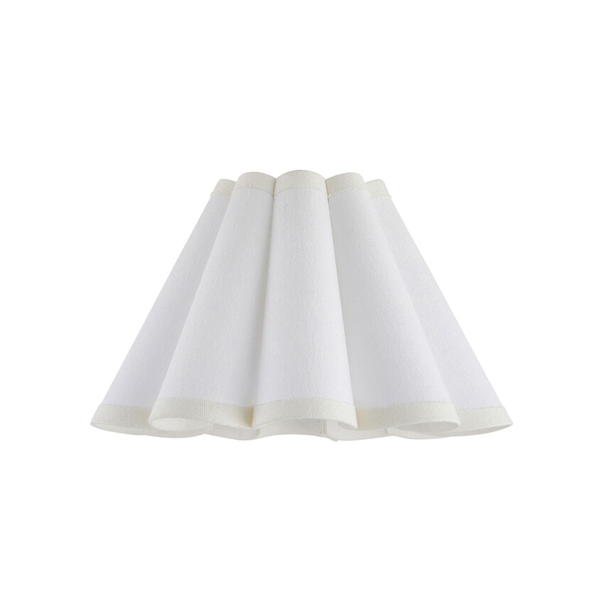 Photograph: Ayla 22cm Vintage White Cotton Tapered Scallop Shade