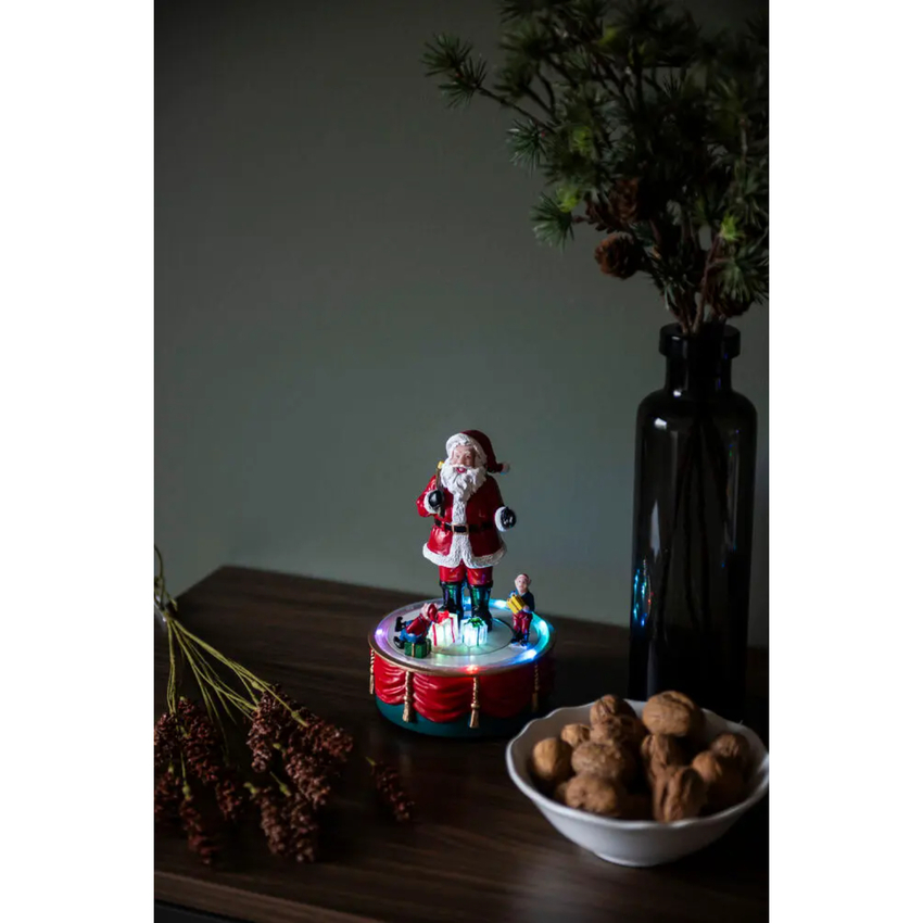 Photograph: B/O Mech.Christmas deco. Santa 10 Led, music Tim.6h.3xAA&USB