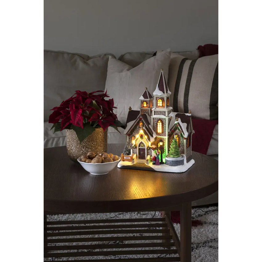 Photograph: B/O Mechanical Christmas Decoration Church 11 Led, music USB