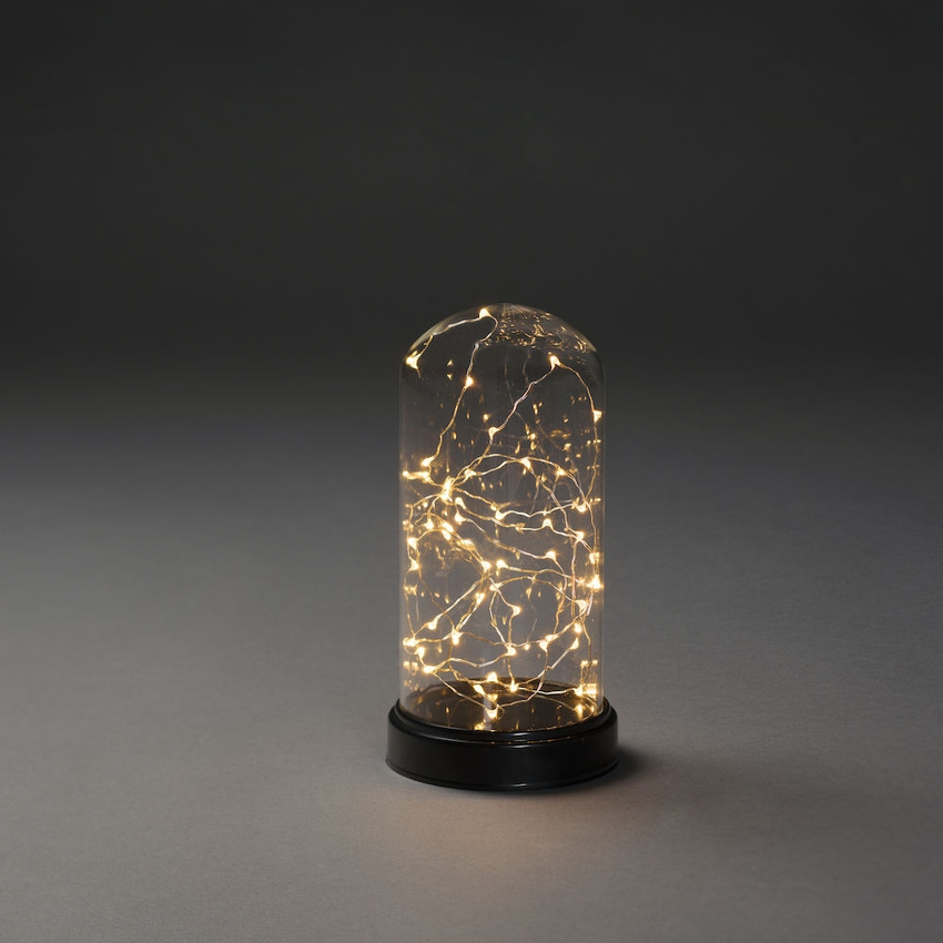 Photograph: Battery Operated Large Glass Table Decoration With Micro Amber LEDs