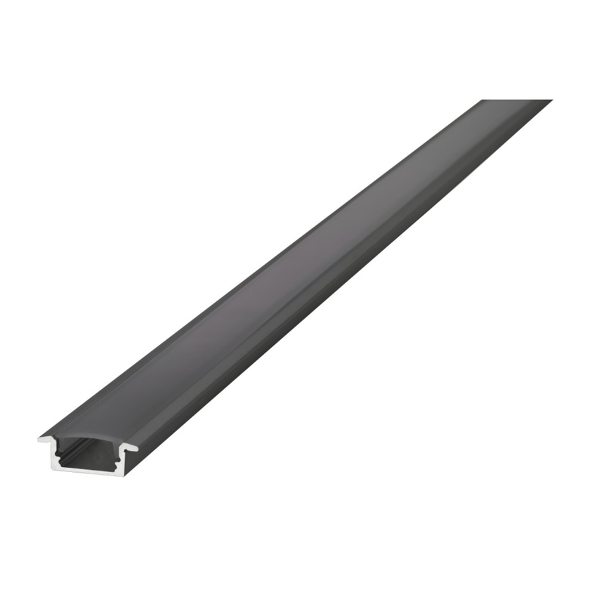 Photograph: Black Aluminium LED Strip Profile Recessed 1M With Frosted Diffuser 23.2 X 7.9MM For IP65 Max 12MM Width Strip