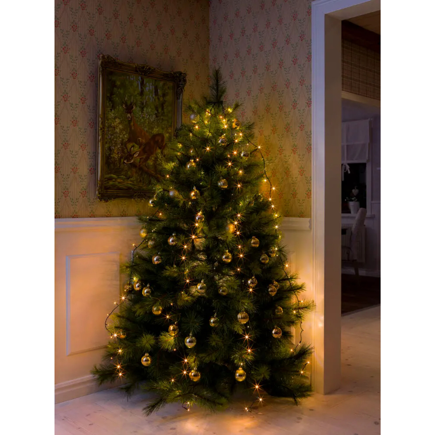 Photograph: Christmas Tree Light Set 250 Amber Led 300cm Green Wire