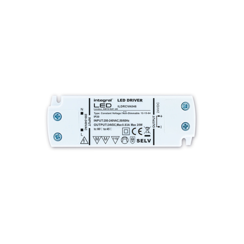 Photograph: Constant Voltage Compact LED Driver 20W 24VDC IP20 Non-Dim 200-240V Input