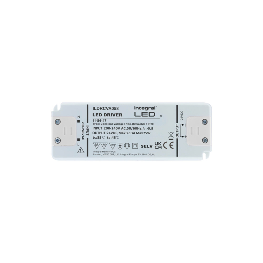 Photograph: Constant Voltage Shallow LED Driver 75W 24VDC IP20 Non-Dim 200-240V Input