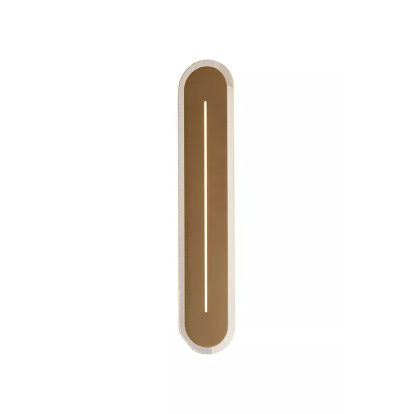 Photograph: Couper Slit Satin Brass FinishOval Led Forward And Backlite Bathroom Wall Light - IP44 - 3000K