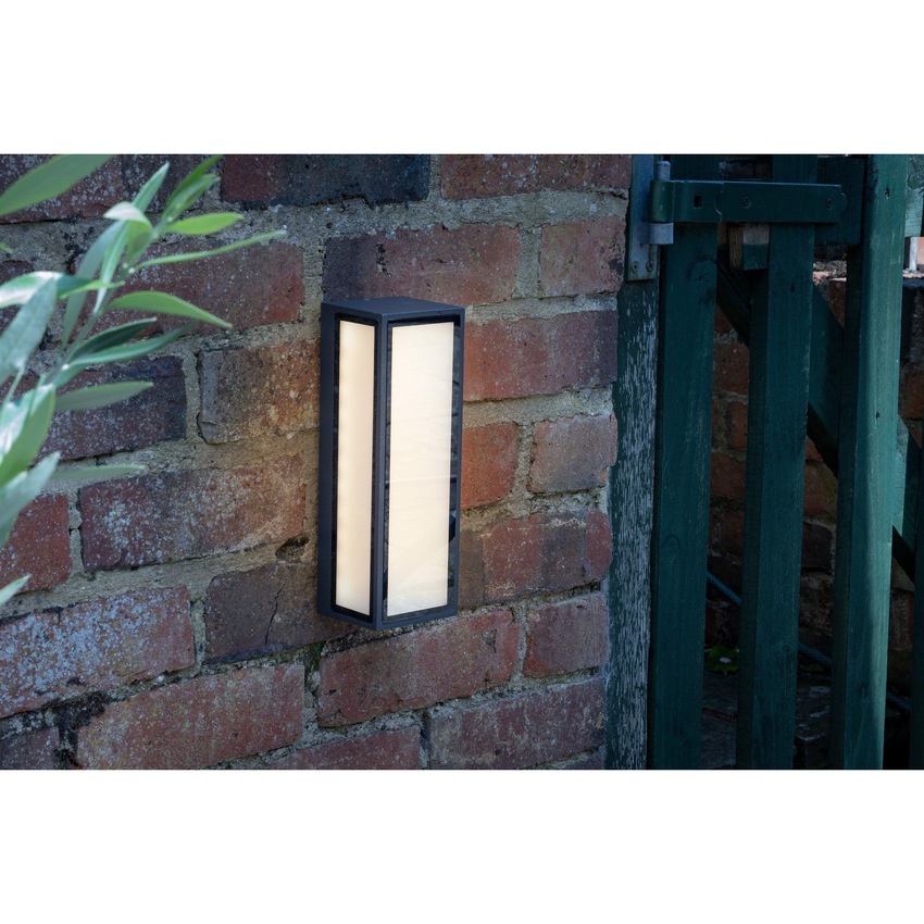 Photograph: Dar Arham ARH2139 Exterior 9W LED Wall Light In Anthracite Finish - IP65