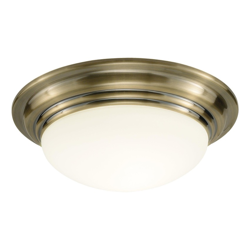 Photograph: Dar Barclay BAR5275 Antique Brass Small Flush Ceiling Light - IP44