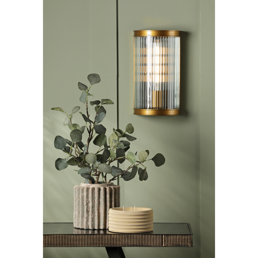 Photograph: Dar Bianka Wall Light Satin Bronze and Ribbed Glass