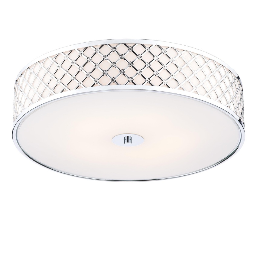 Photograph: Dar Civic CIV5250 Polished Chrome Finish 2 Light Flush Ceiling Light