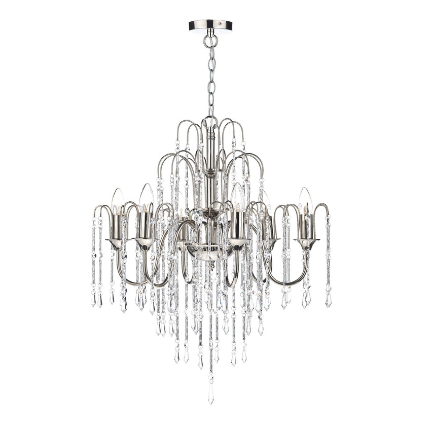 Photograph: Dar Daniella DAN0638 Polished Nickel Finish 6 Light Crystal Chandelier