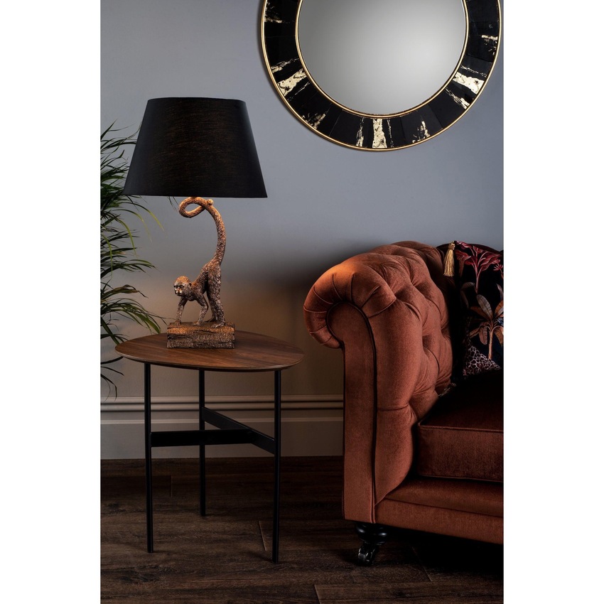 Photograph: Dar Dwayne Monkey Table Lamp In Bronze Complete With Black Shade