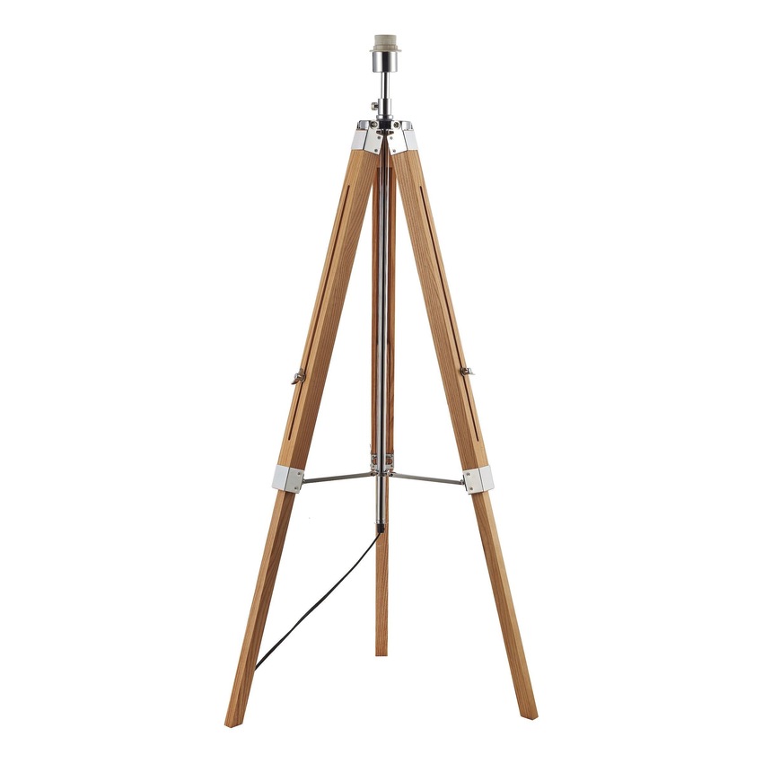 Photograph: Dar Easel EAS4943 Light Stained Wood Tripod Floor Lamp - Base Only