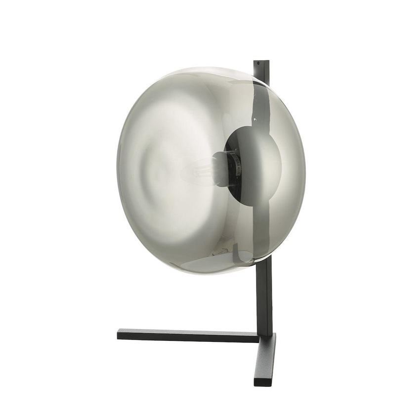 Photograph: Dar Erla ERL4110 Table Lamp In Matt Black Finish With Smoked Glass