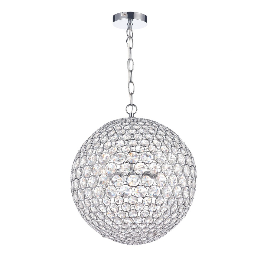 Photograph: Dar Fiesta FIE0550 Polished Chrome 5 Light Crystal Pendant