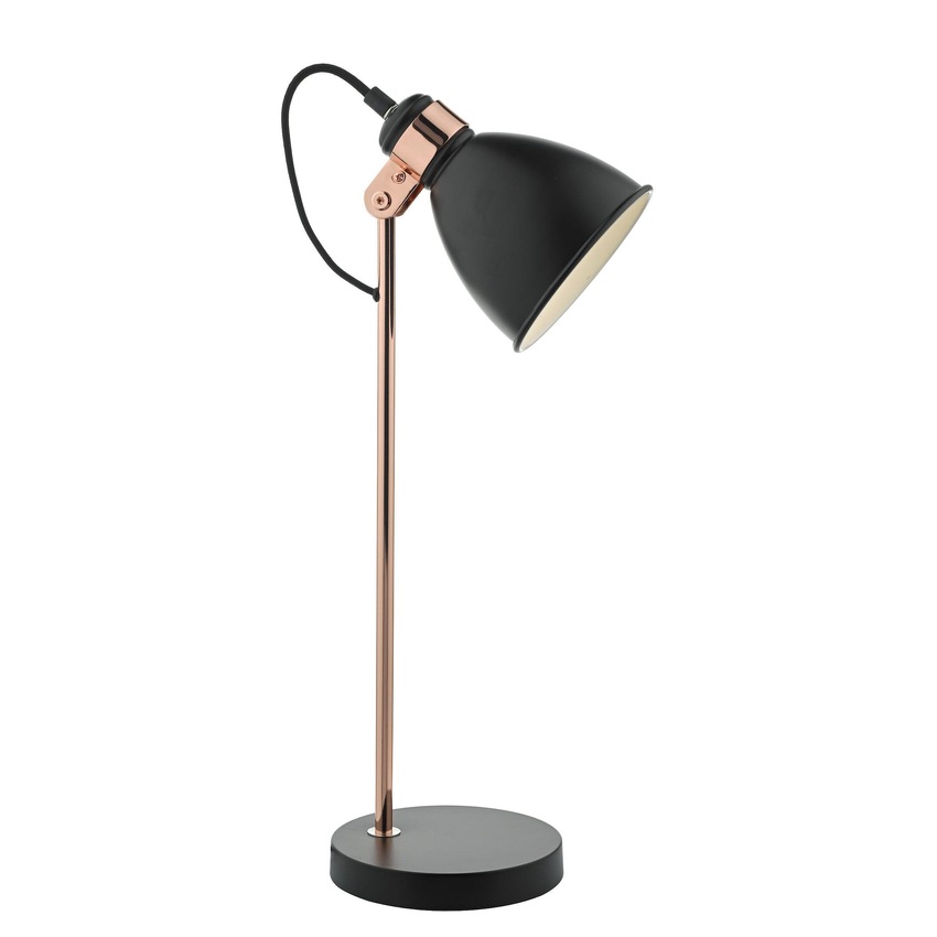 Photograph: Dar Frederick FRE4222 Matt Black & Polished Copper Task Lamp