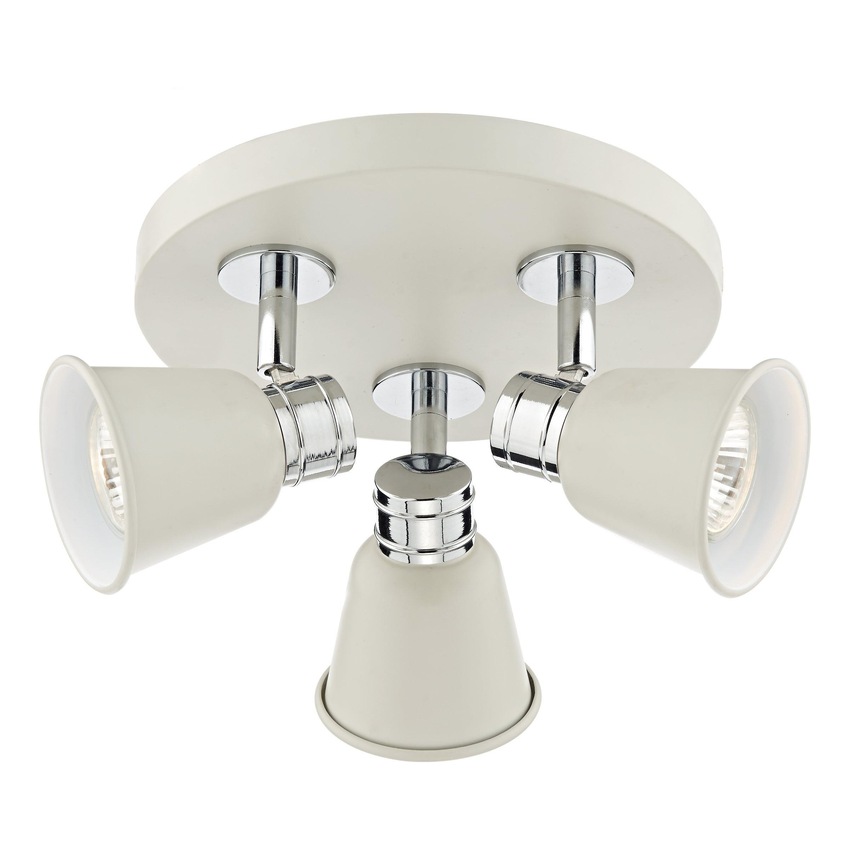 Photograph: Dar Fry FRY7633 Matt Cream & Polished Chrome 3 Light Spotlight