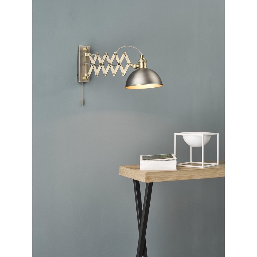 Photograph: Dar Governor Extendable Single Spotlight In Antique Chrome And Antique Brass