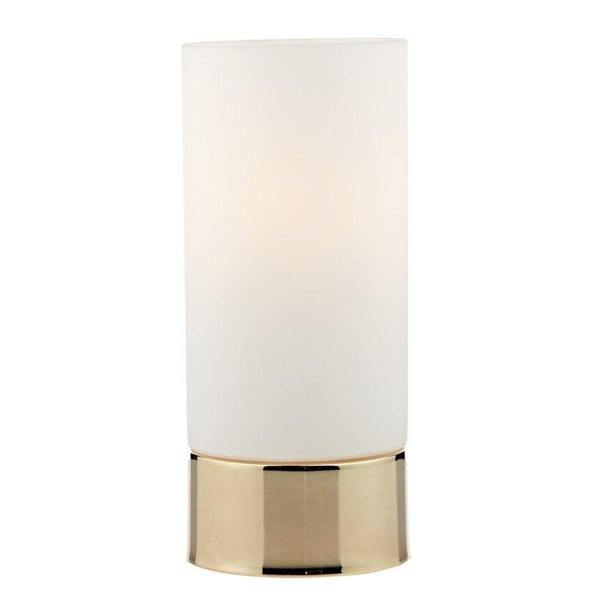 Photograph: Dar Jot JOT4035 Gold Touch Table Lamp Complete With Opal Glass