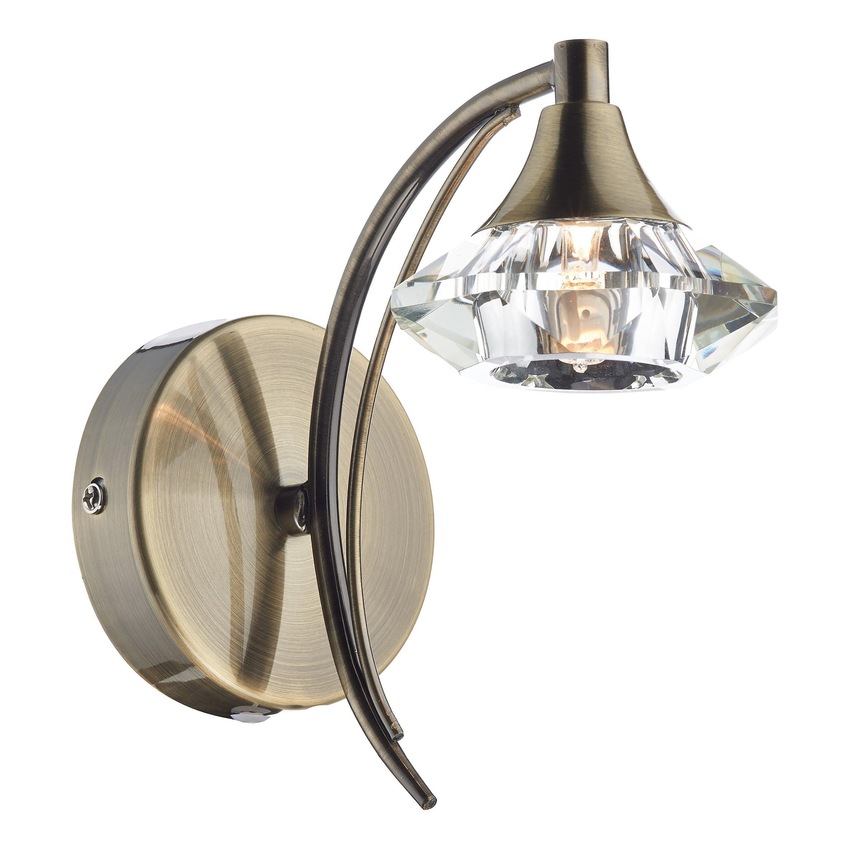 Photograph: Dar Luther LUT0775 Antique Brass Single Wall Light