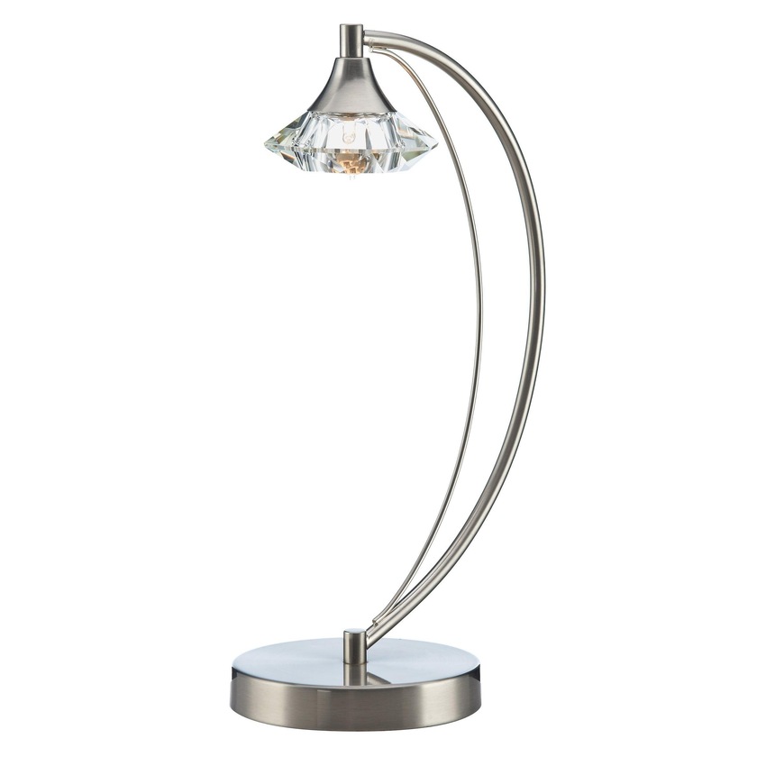 Photograph: Dar Luther LUT4146 Satin Chrome Table Lamp