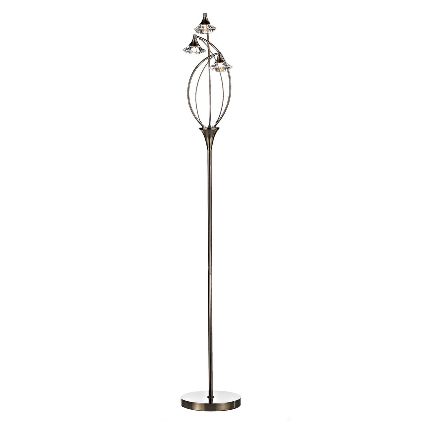 Photograph: Dar Luther LUT4975 Antique Brass 3 Light Floor Lamp