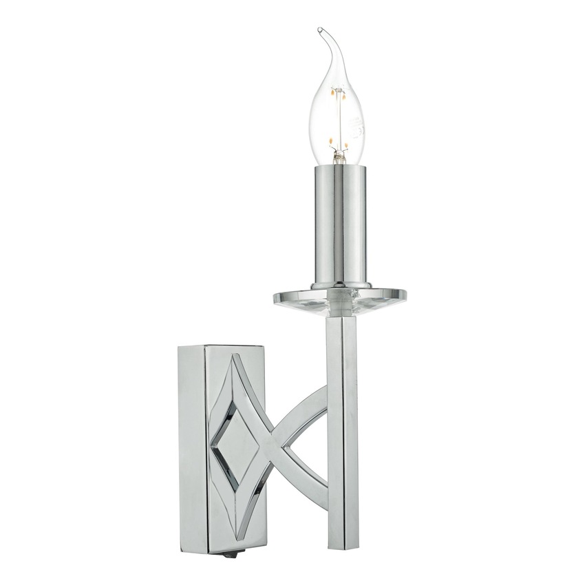 Photograph: Dar Lyon LYO0750 Polished Chrome Finish Single Crystal Wall Light