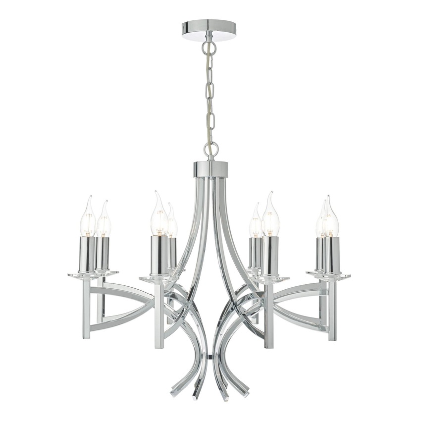 Photograph: Dar Lyon LYO0850 Polished Chrome Finish 8 Light Crystal Chandelier