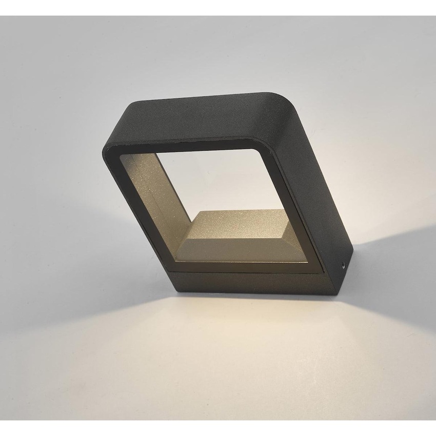 Photograph: Dar Malone MAL3239 Exterior LED Wall Light Square In Anthracite Finish - IP65