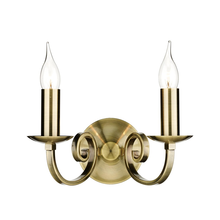 Photograph: Dar Murray MUR0975 Antique Brass Finish Double Wall Light