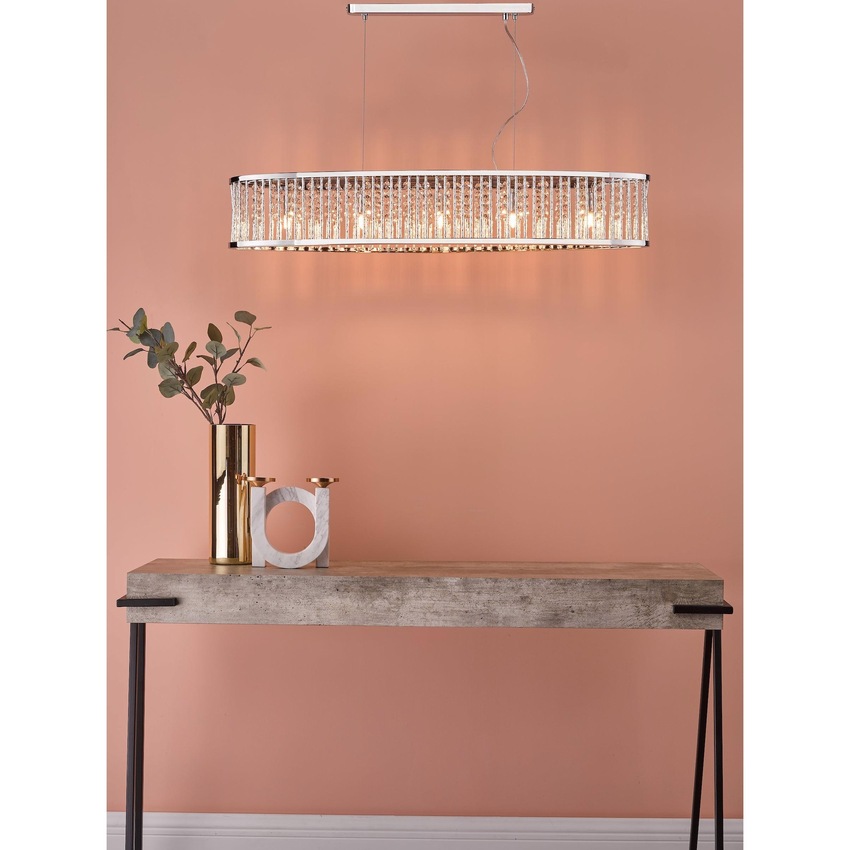 Photograph: Dar Nantes Polished Chrome 5 Light Bar Pendant