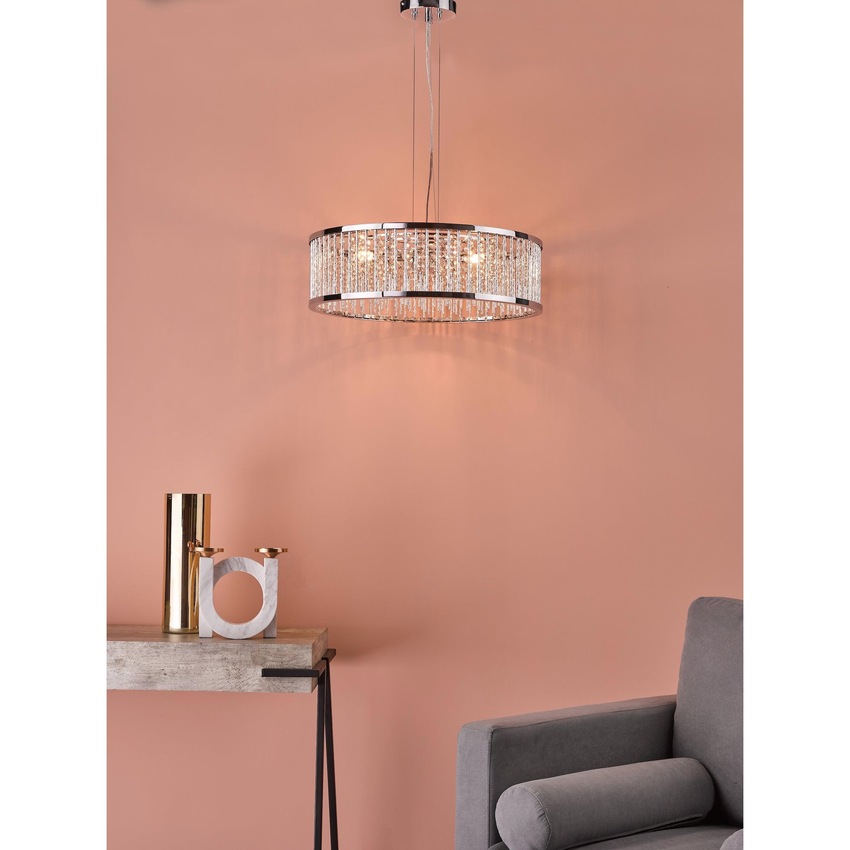 Photograph: Dar Nantes Polished Chrome 5 Light Pendant