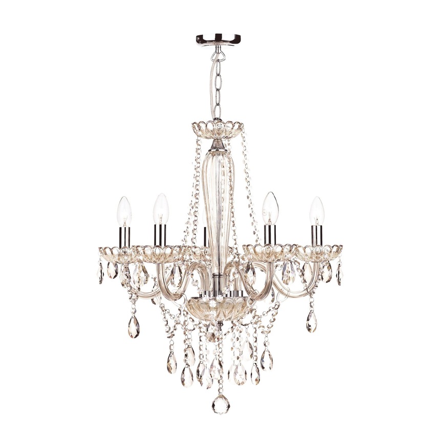 Photograph: Dar Raphael RAP0506 Polished Chrome 5 Light Chandelier