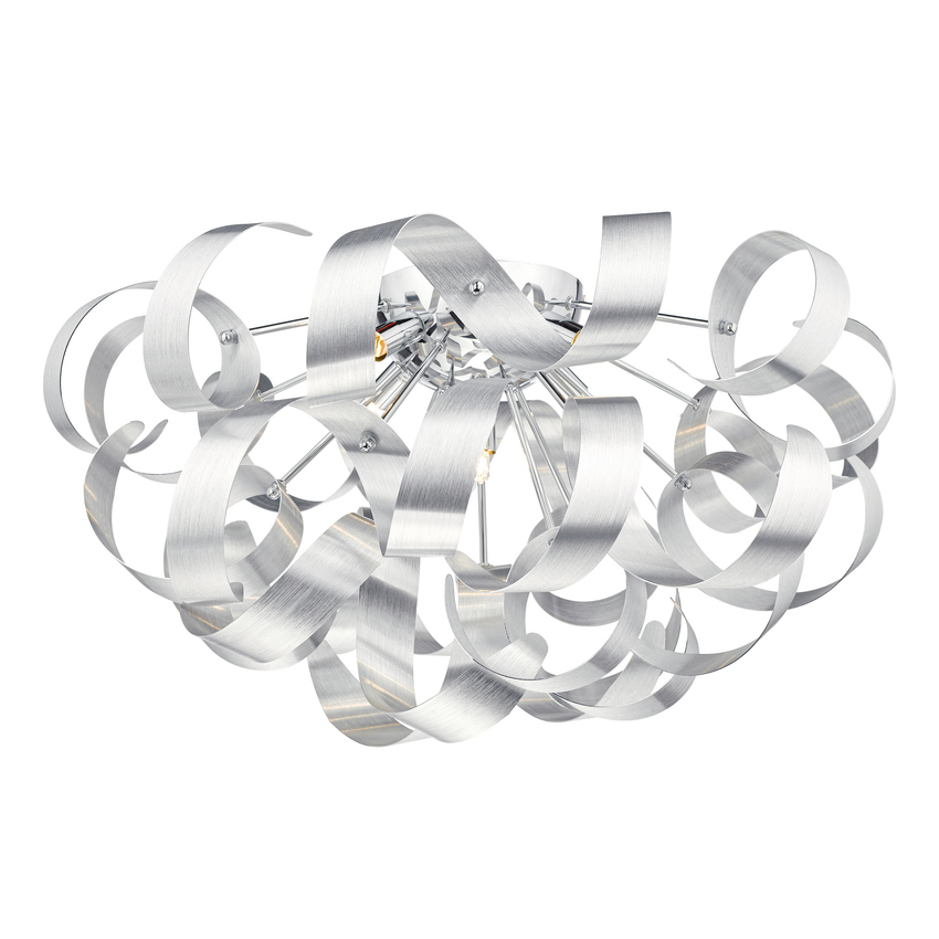 Photograph: Dar Rawley RAW0550 Brushed Aluminium 5 Light Flush Ceiling Light
