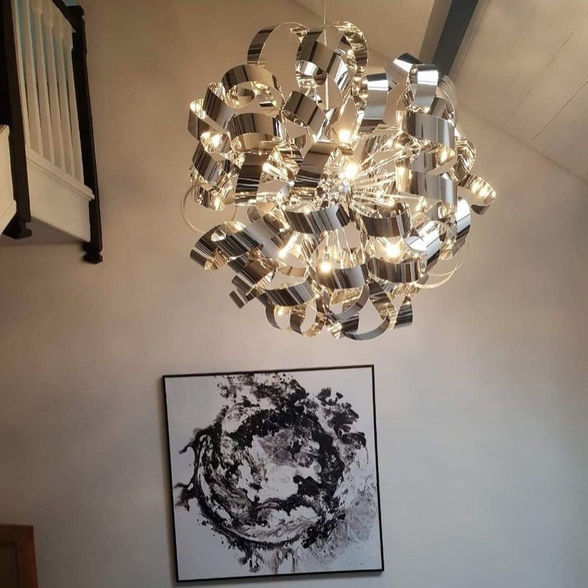 Photograph: Dar Rawley RAW1355 Polished Chrome 9 Light Pendant