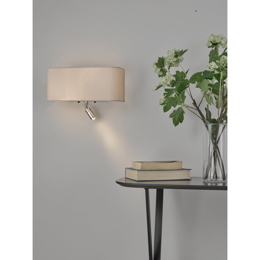 Photograph: Dar Ronda 3 Light Wall Light In Ivory Complete With Led Reading Light