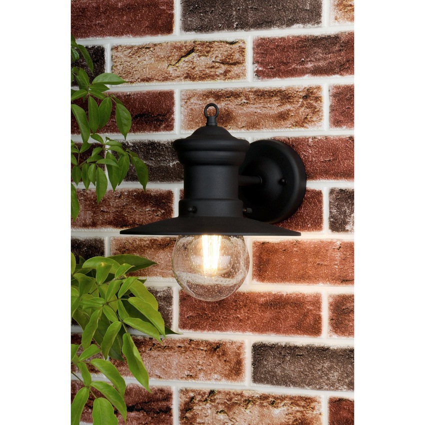 Photograph: Dar Sedgewick SED1522 Matt Black Finish Exterior Wall Light - IP44