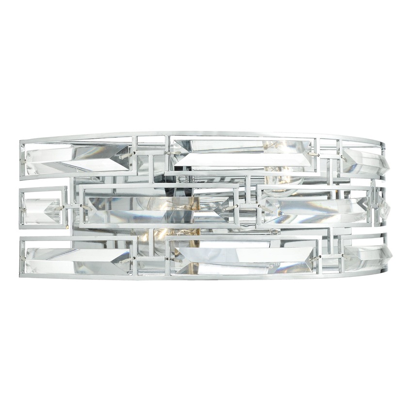 Photograph: Dar Seville SEV0950 Polished Chrome 2 Light Crystal Wall Light